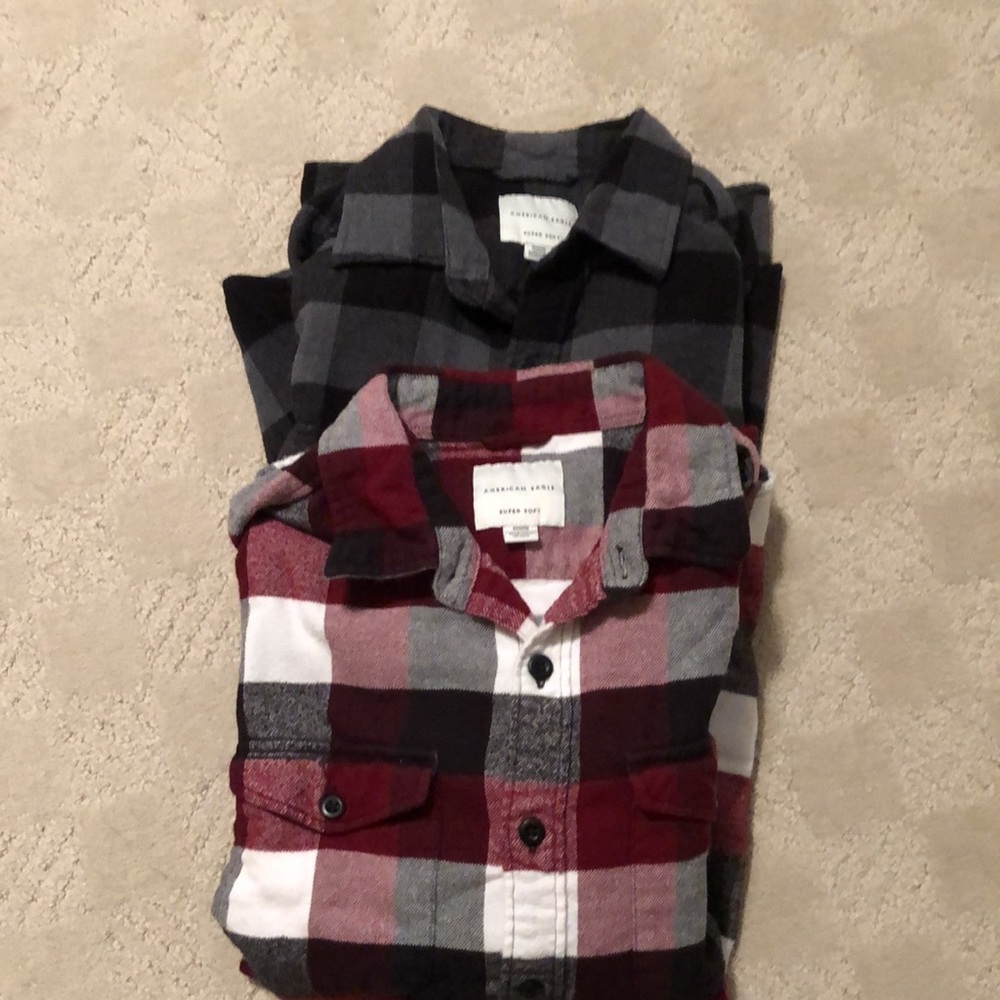 Set of 2 American Eagle flannel shirts size medium